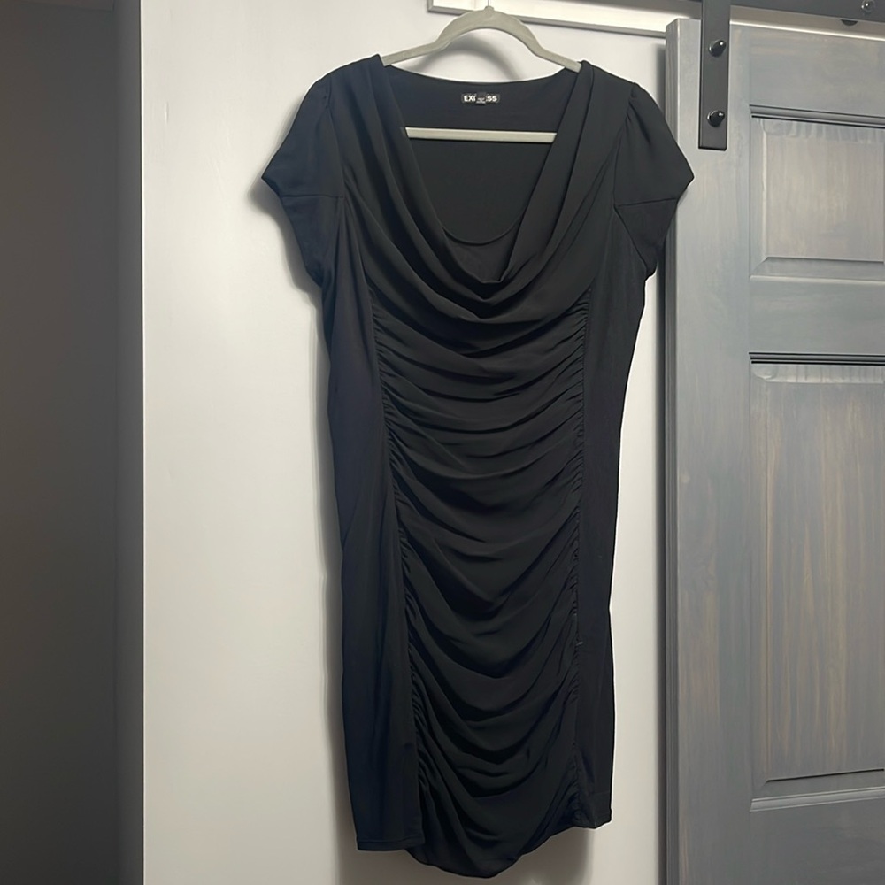 Like new condition black body con dress
